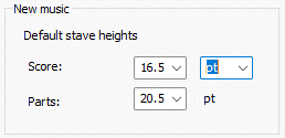 Preferred music font size
