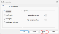 system spacing